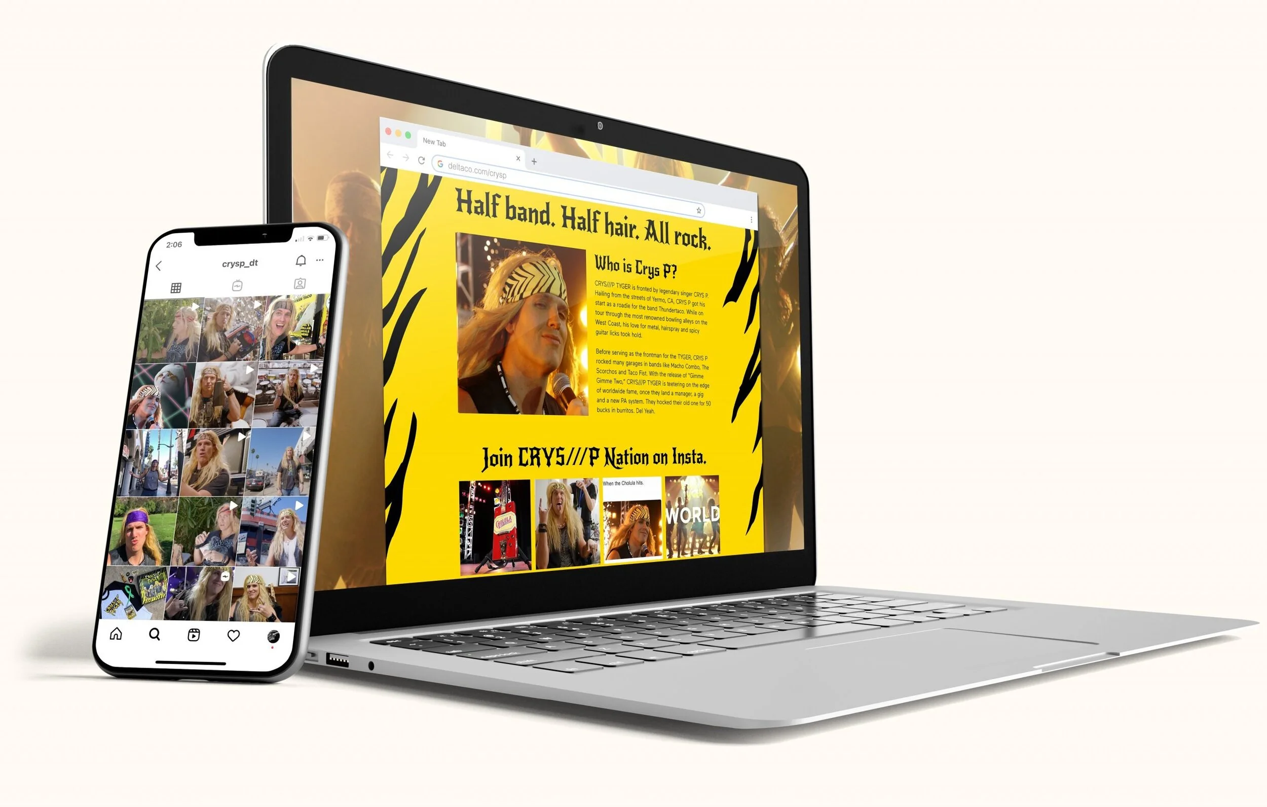  Crys P had his own insta and  &lt;&lt;   LANDING PAGE   &gt;&gt;  for every new band he joined 