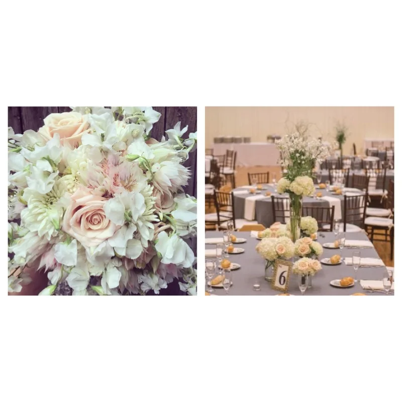 Fairytale dreams bouquet Sahara Roses, white sweet peas, blushing bride protea, white dahlias, white delphinium.