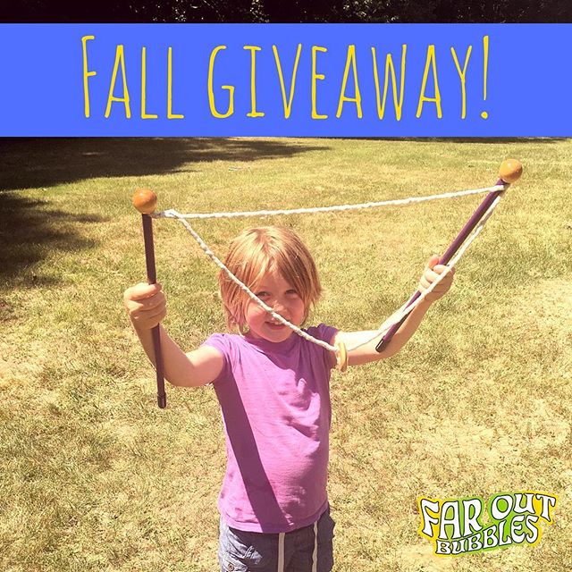 GIVEAWAY TIME! We are giving away a Far Out Bubble Kit to celebrate fall! Bubbles love the cooler weather, and they're just beautiful against the foliage! To Enter: 1) Follow us @faroutbubbles and 2) tag 3 friends you'd like to get outside and make g