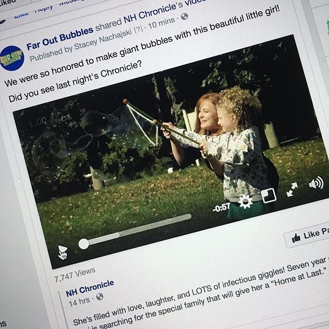 Did you catch last night's @nhchronicle? We were so honored to make giant bubbles with little Lexi as part of the show.  It was so wonderful to see her face as she played with the bubbles!#faroutbubbles