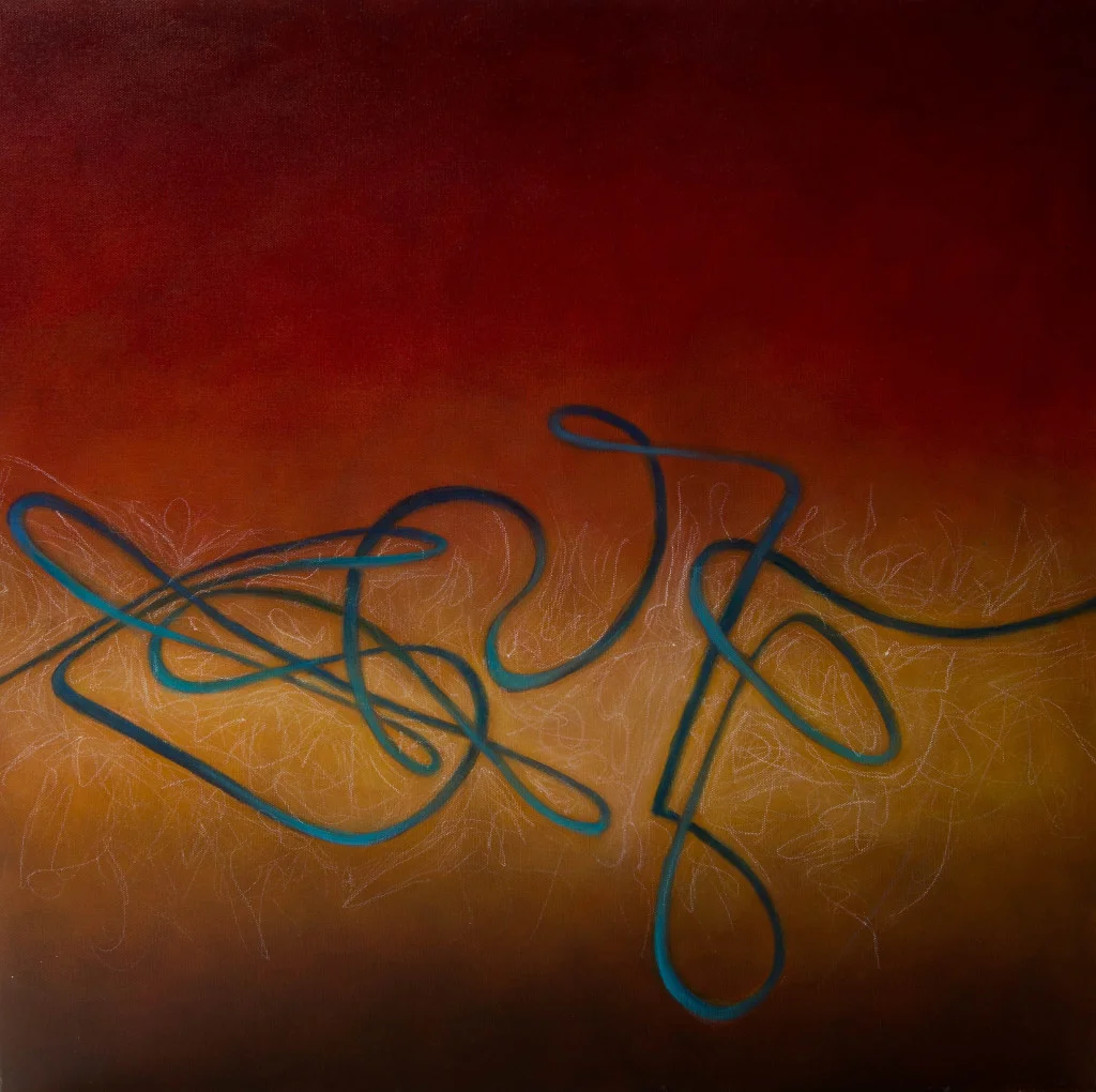 Refrain of the Red Violin,  Oil and wax on canvas, 24"x24"