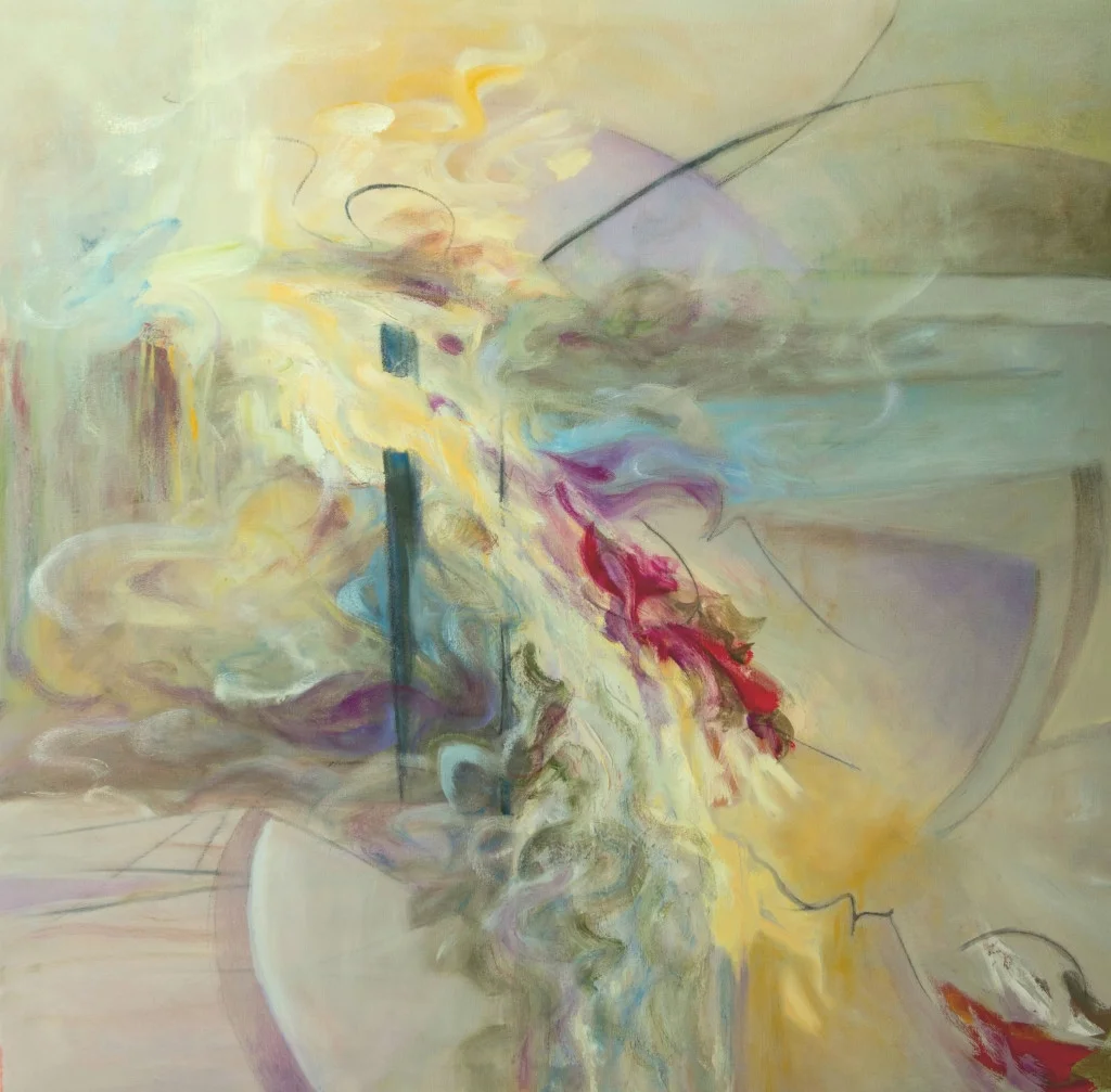 Moon Phases,  Oil and wax on canvas, 36"x36"
