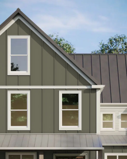 James Hardie Panel Siding in Mountain Sage Color