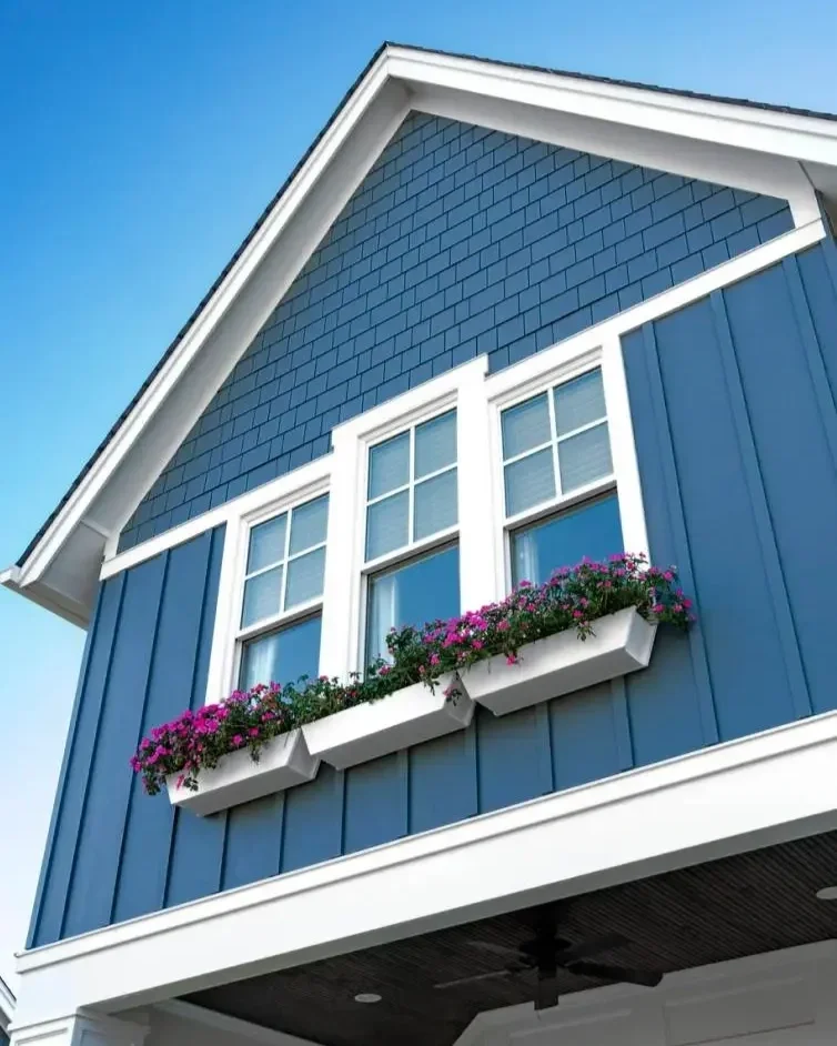 Hardie siding with beautiful trim and soffit accessories