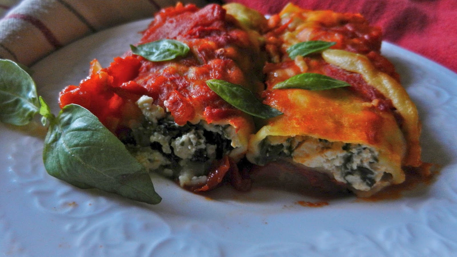 Tofu Manicotti with Marinara & Home-Made Pasta