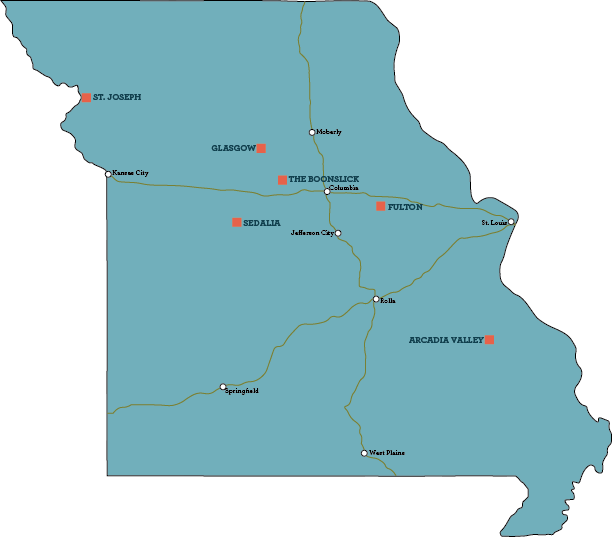 The six “destinations” added to the second edition of Historic Missouri Roadsides