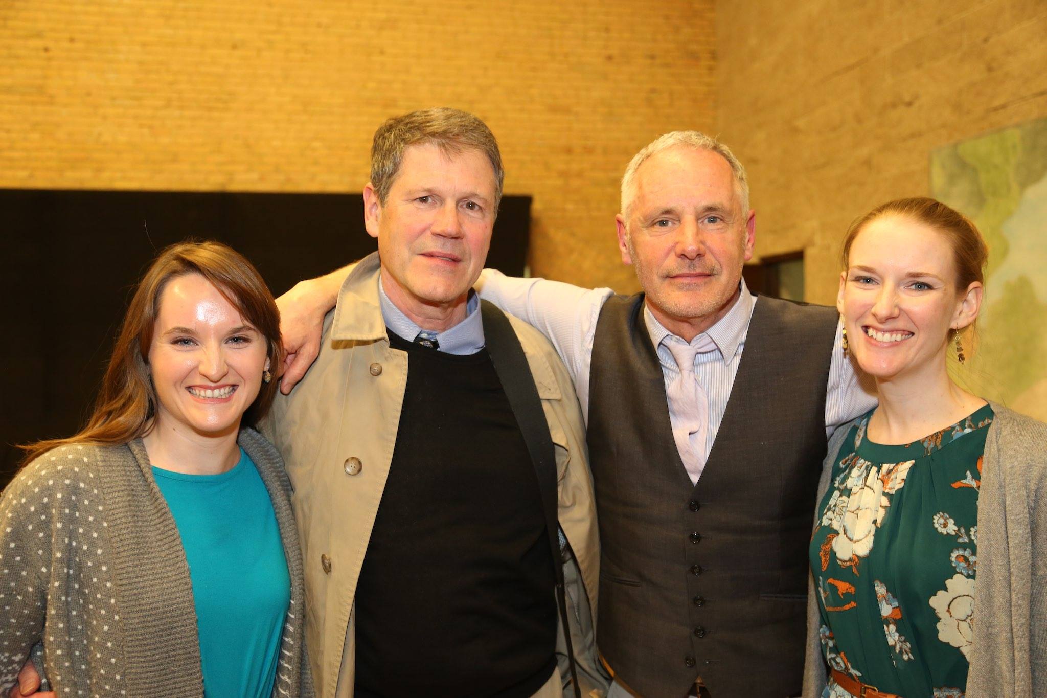 Photo from the first piano reading in May 2016 at Minnesota Opera; from left to right: Siena Forest, conductor David Agler, librettist Mark Campbell, soprano Jeni Houser. Photo by Theresa Nelson Murray