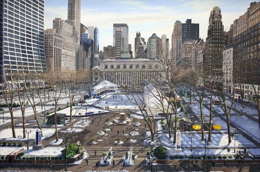 Bryant Park - Winter Oil on linen 24 x 36