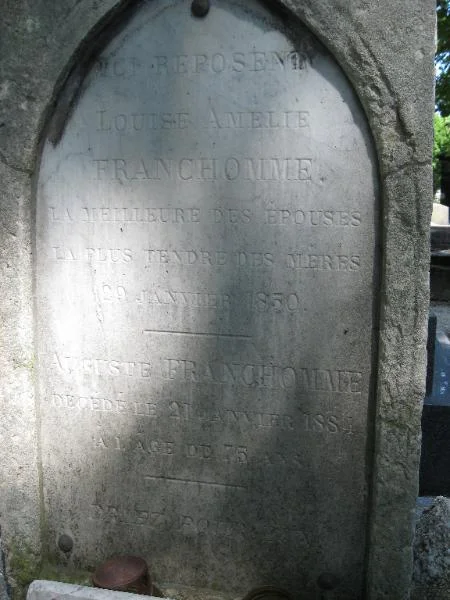 Franchomme's gravestone, which has some lovely words he wrote about his wife, who predeceased him (as did his son and one of his two daughters).