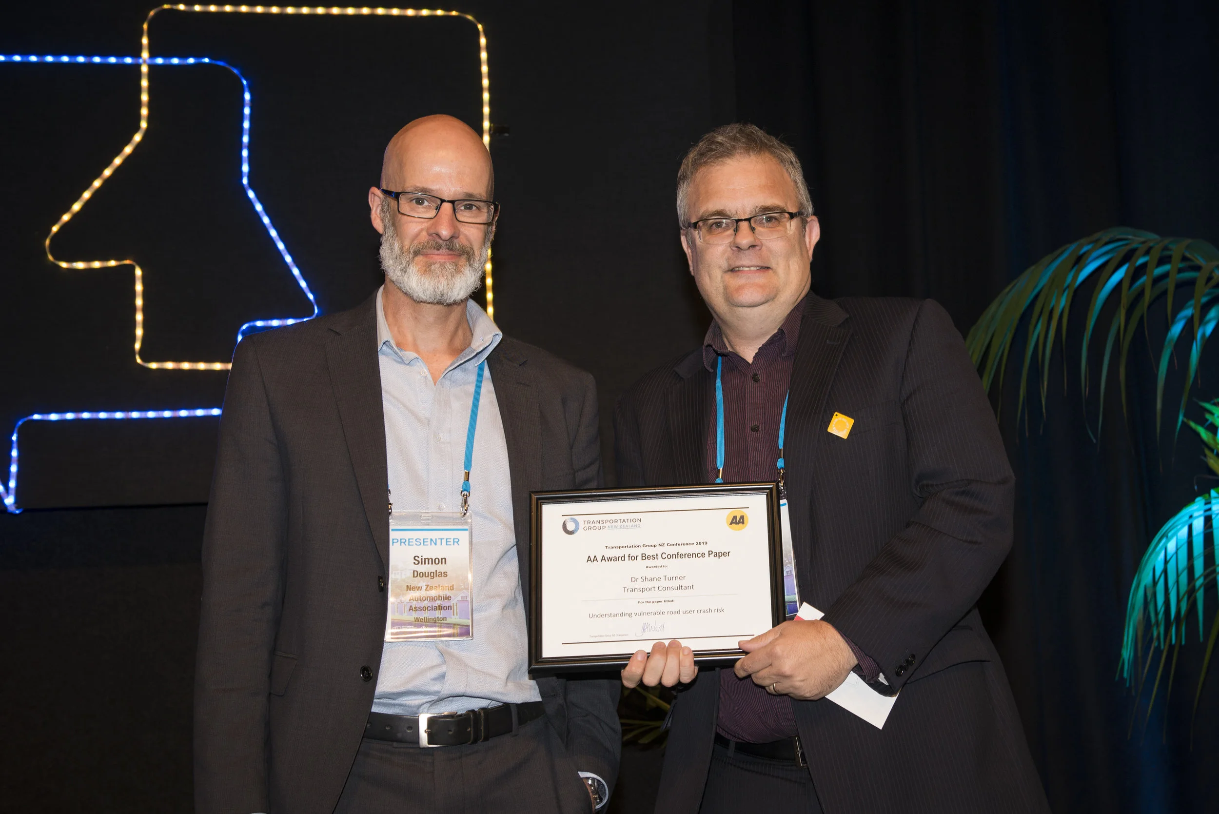 AA Award for Best Conference Paper Understanding vulnerable road user crash risk Dr Shane Turner, Transport Consultant