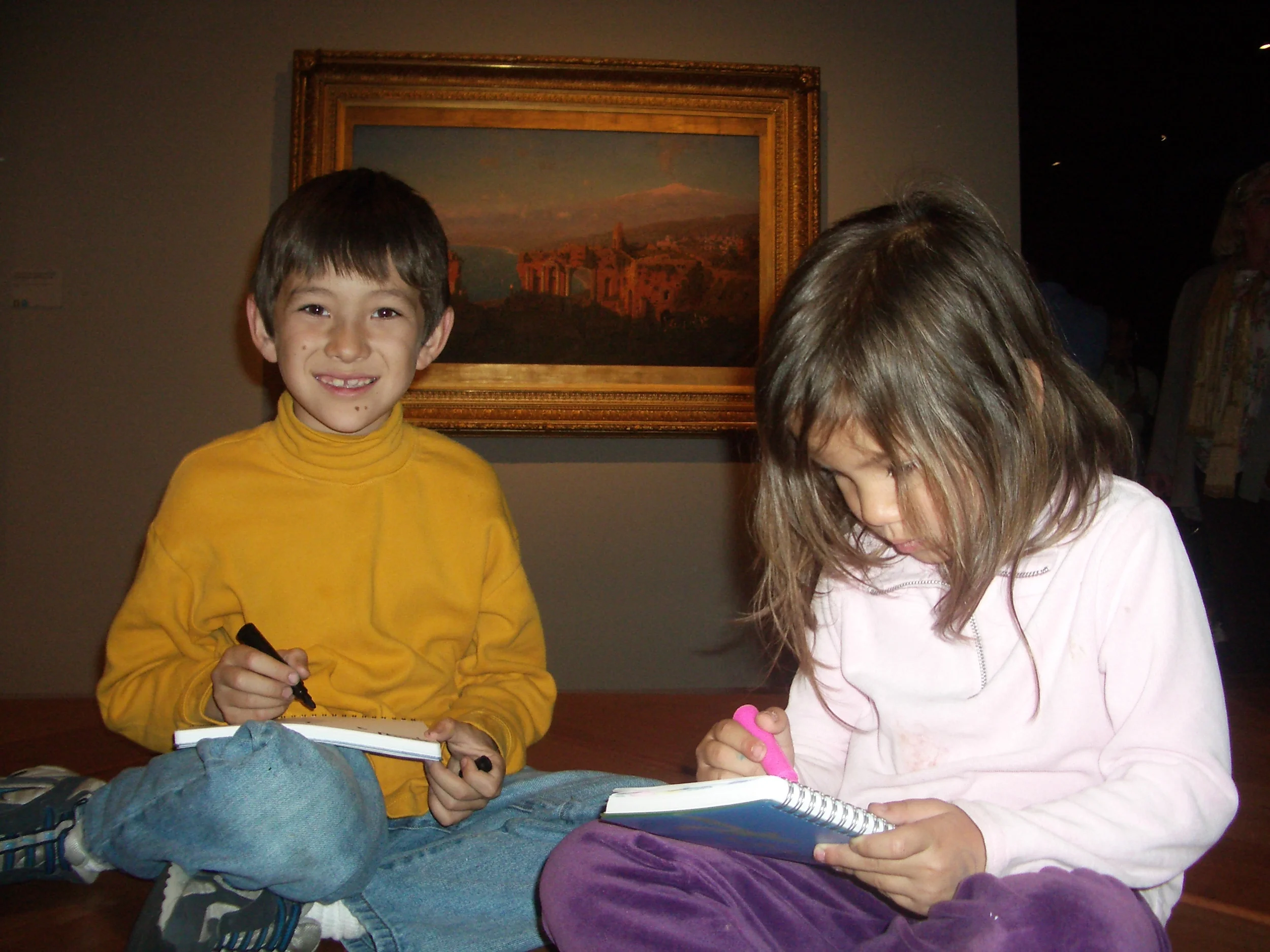 viewing the masters can inspire kids to want to create their own works of art. On a trip to the museum, My kids carried sketchpads and markers with them and started drawing when they felt inspired to do so. i watched them from afar, but let them drive the timing of what they wanted to do and see.