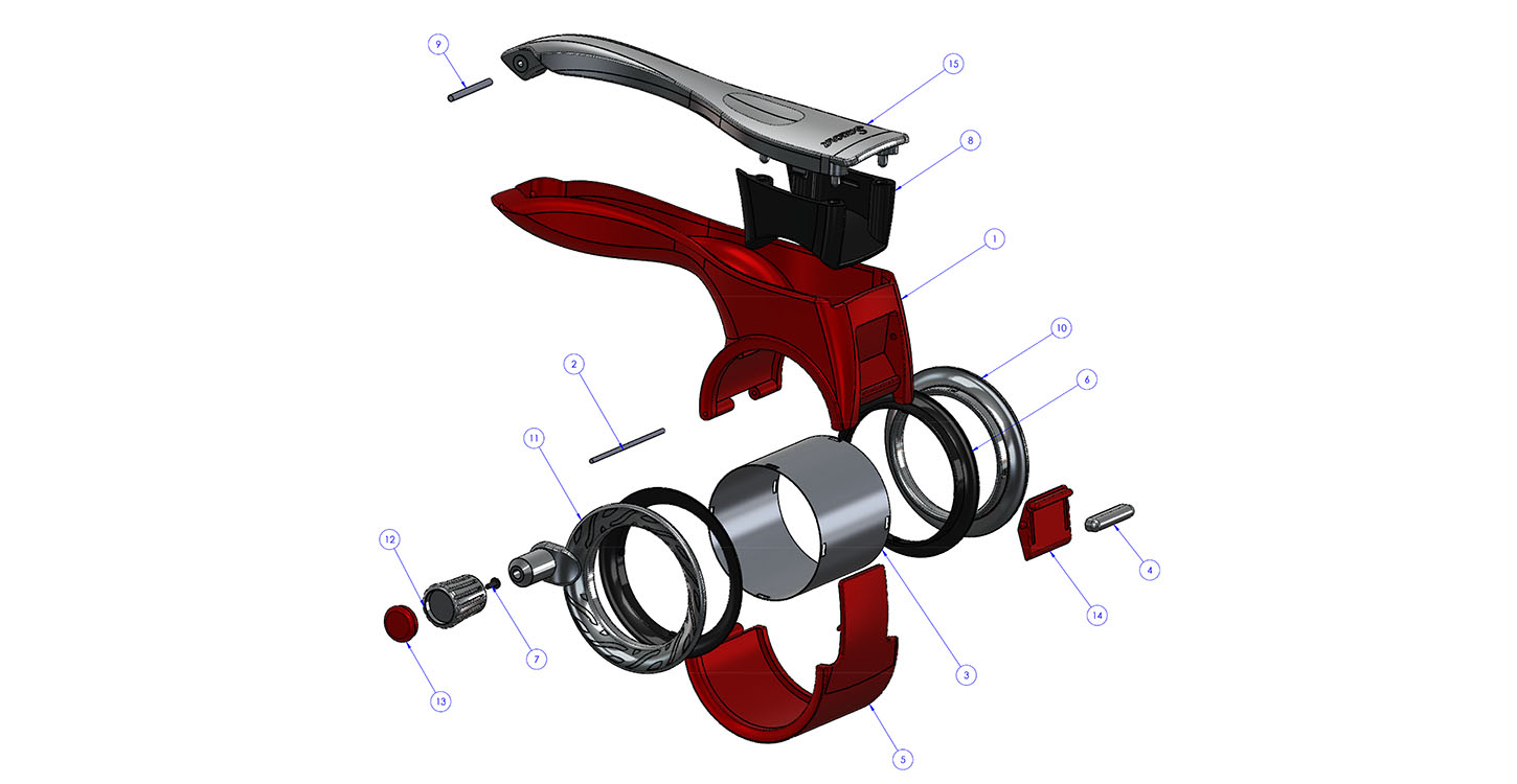 Production drawing exploded view.