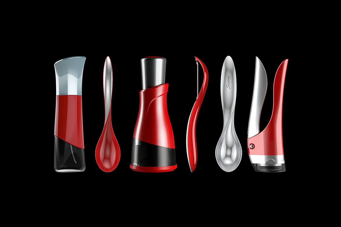 I designed the corkscrew to fit in with the existing items in the product line.