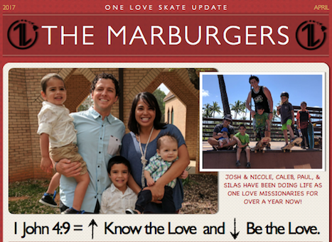 Josh & Nicole Marburger - April One Love Newsletter