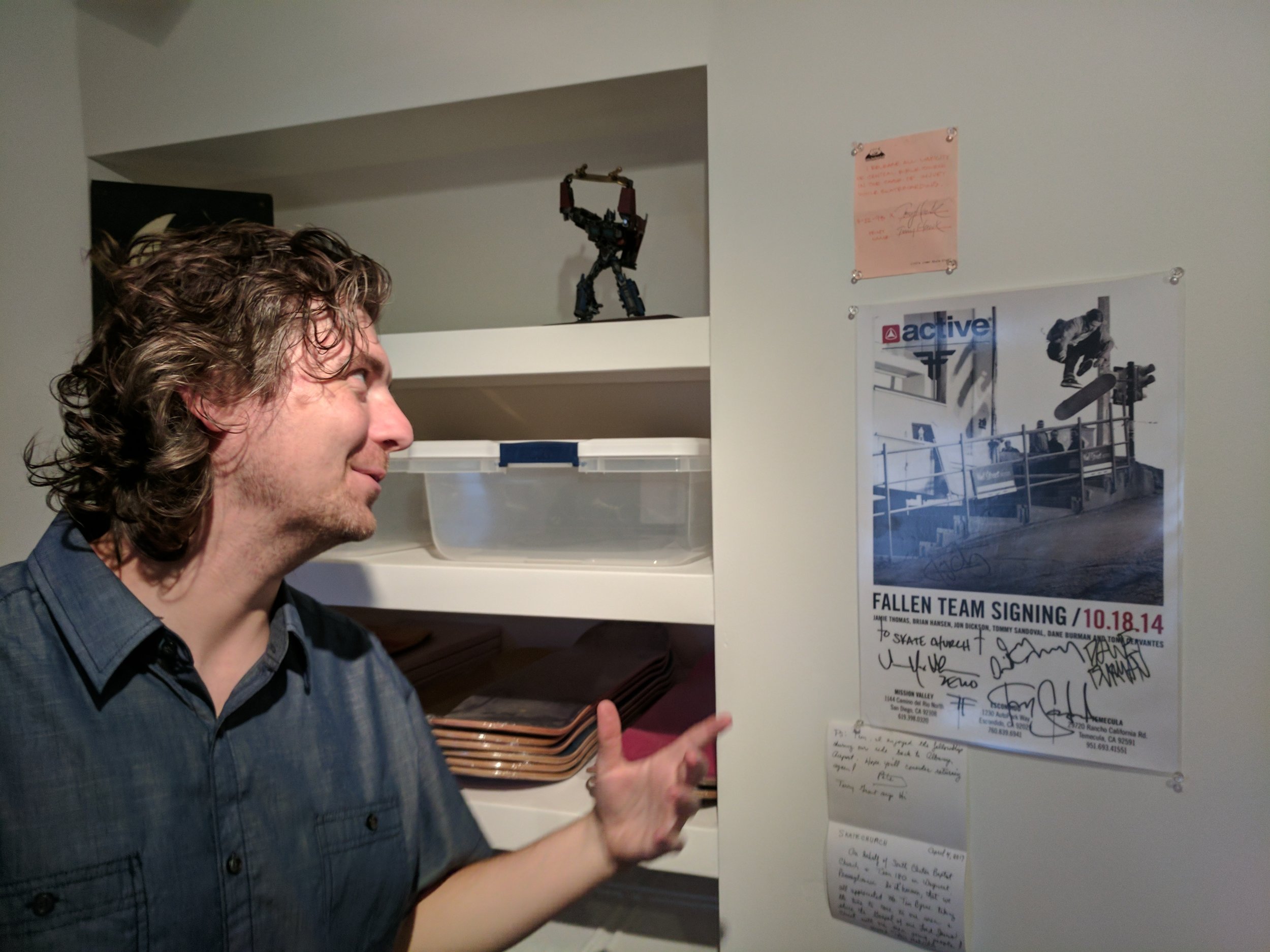 Tim Byrne showing Tony Hawk's "Release of Liability" from 1992 at Skate Church. Awesome to see how many people have been impacted by this faithful Portland ministry since "Pastor Paul" & the OG skate church guys began in 1987. More info on skatechurch.net