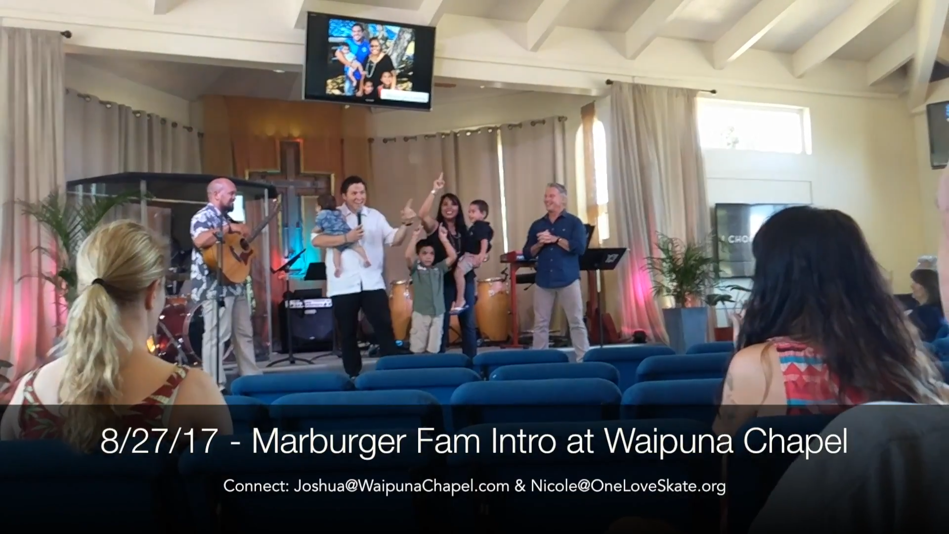 We love your prayer support. After you pray through the "Monday 3," please see our latest blog with a video of our family introduction to Waipuna Chapel last weekend: https://www.oneloveskate.org/journal/waipunawelcome