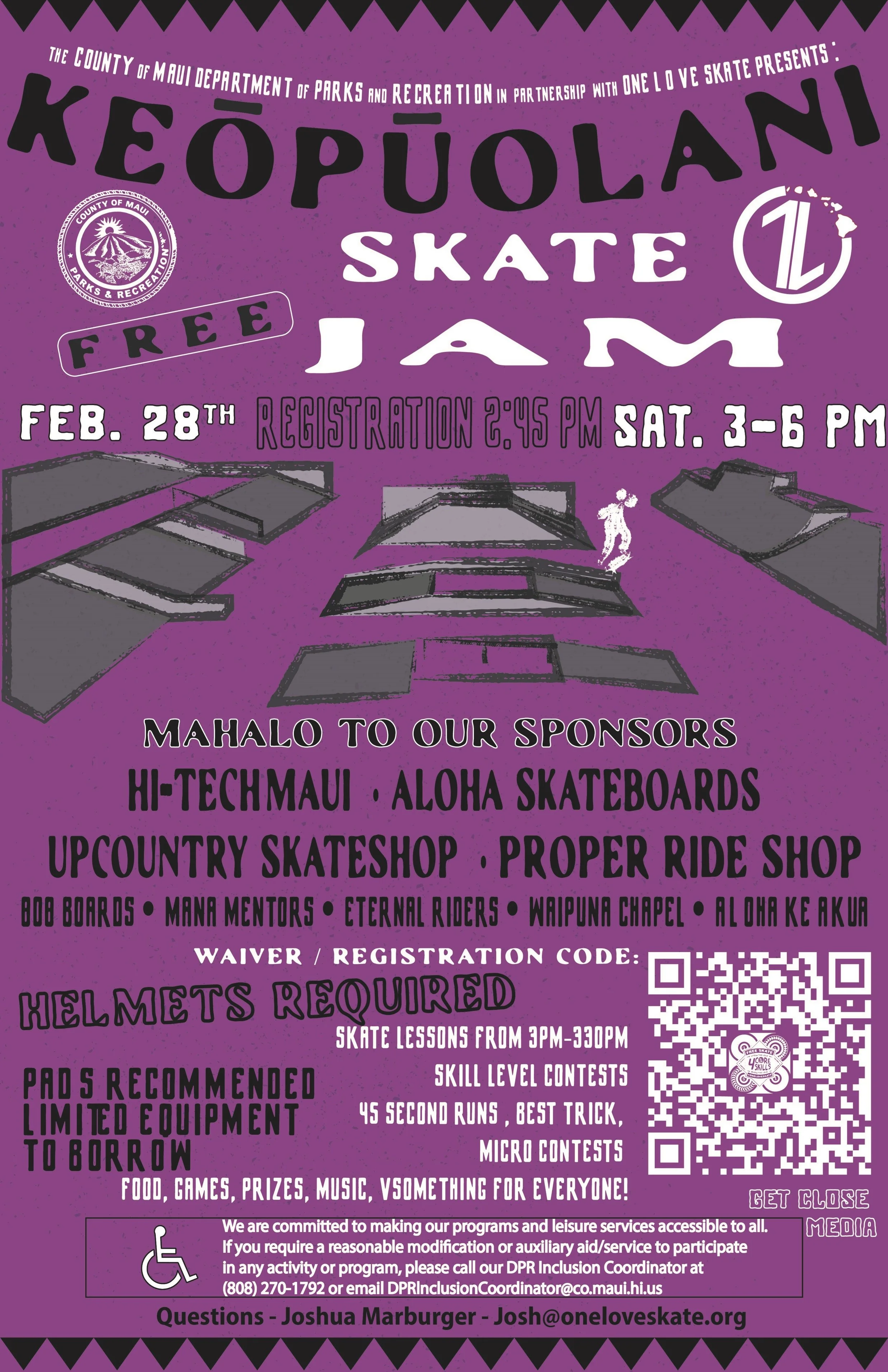 Keōpūolani Skate Jam 2/28: Free Community Skate Event on Maui!