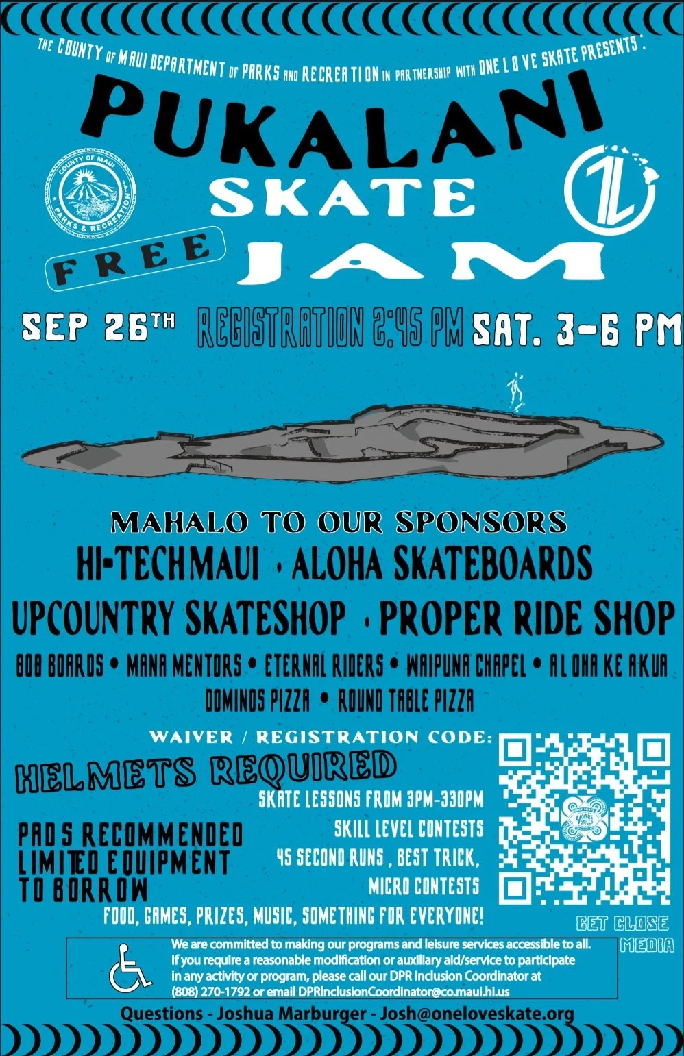 Pukalani Skate Jam: Free Community Skate Event – September 26