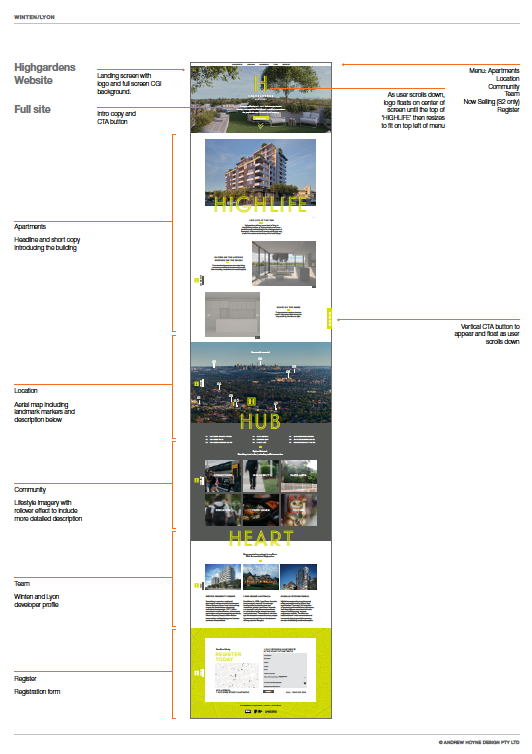 (Above: Website landing page design)