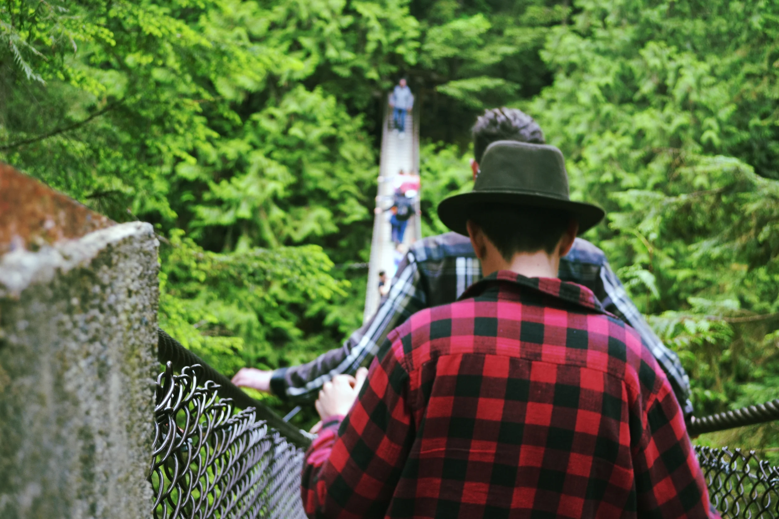 The first step of faith on the Lynn canyon suspension bridge