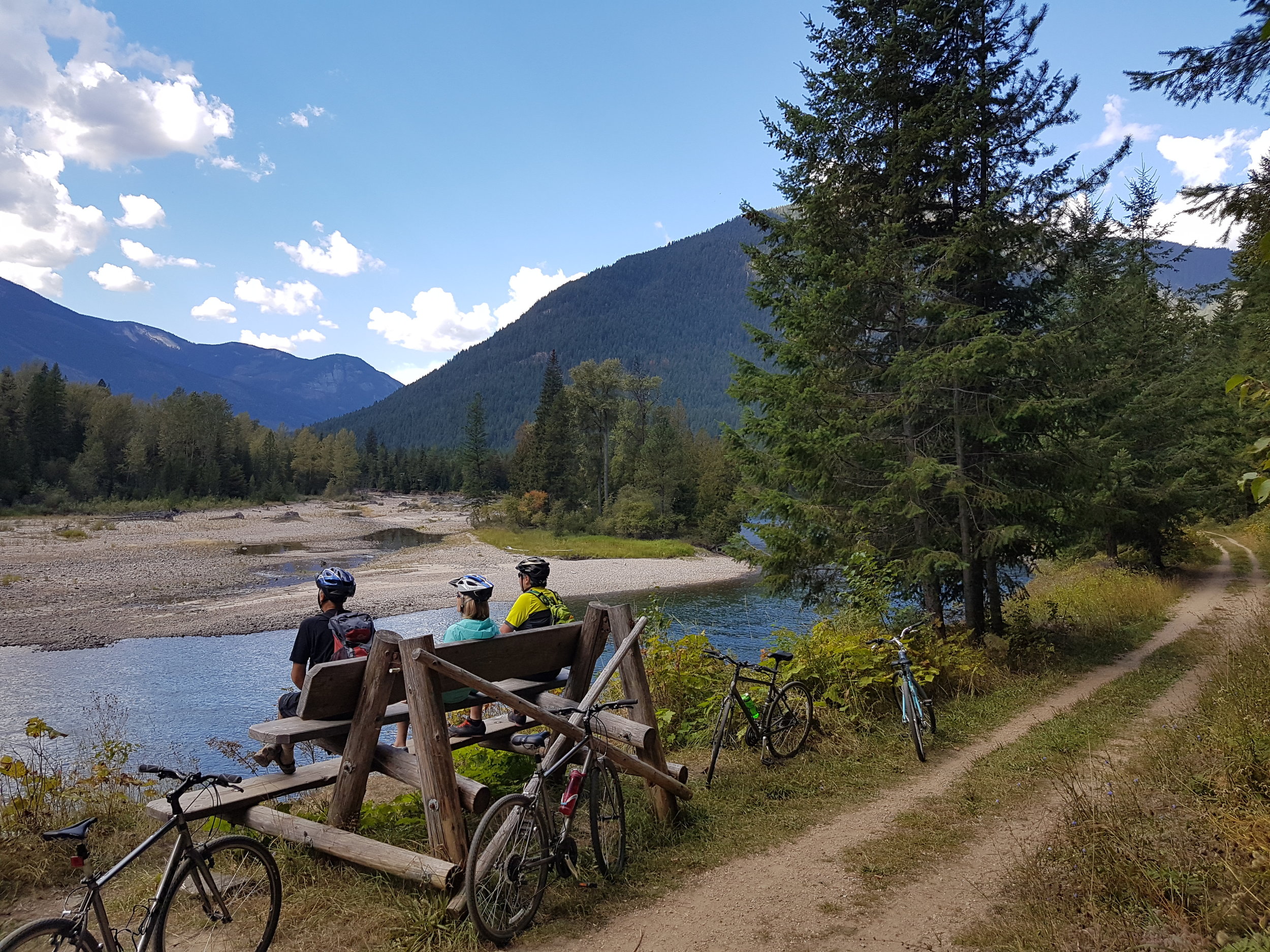 Rest stop during our multiday bike tour in BC