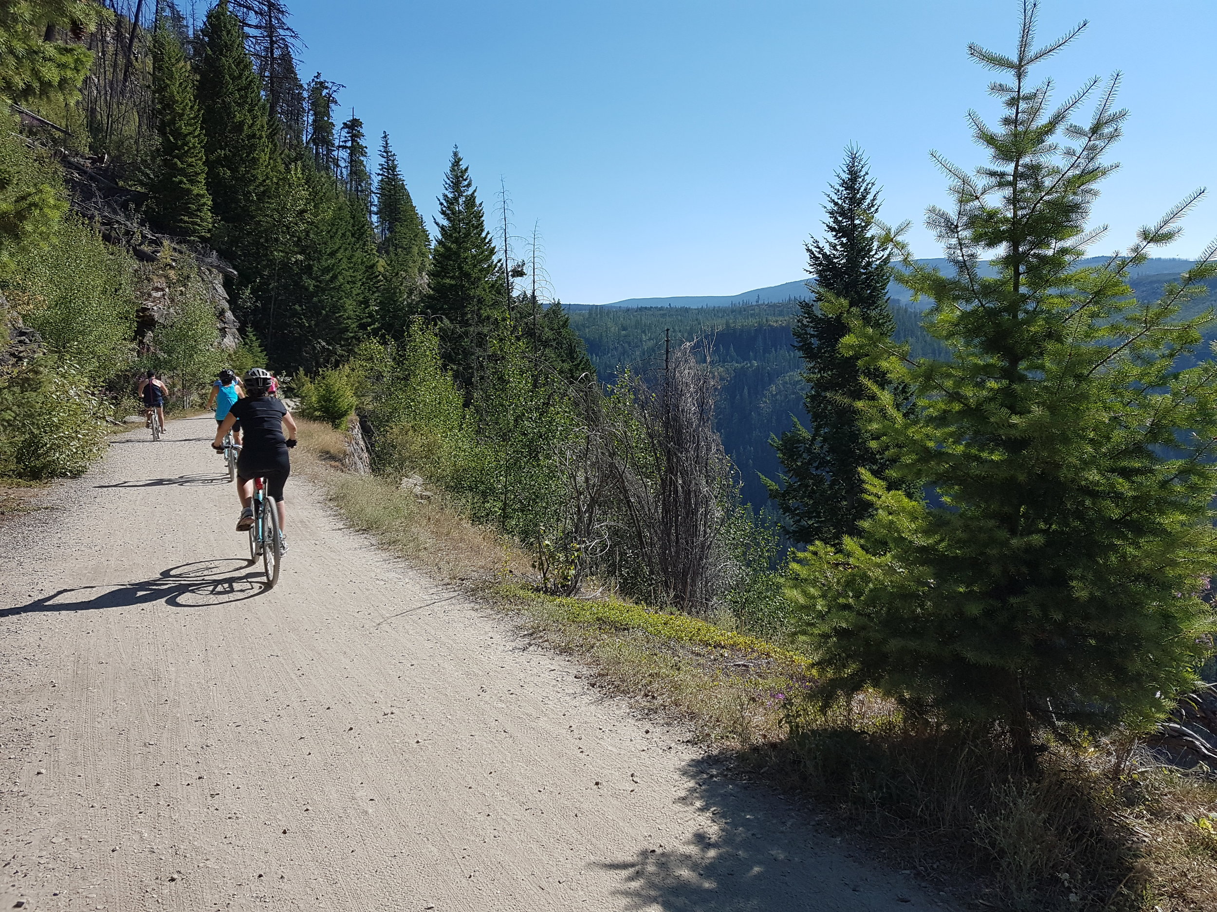 Cycling at Myra Canyon during one of our Multiday Bike Tours