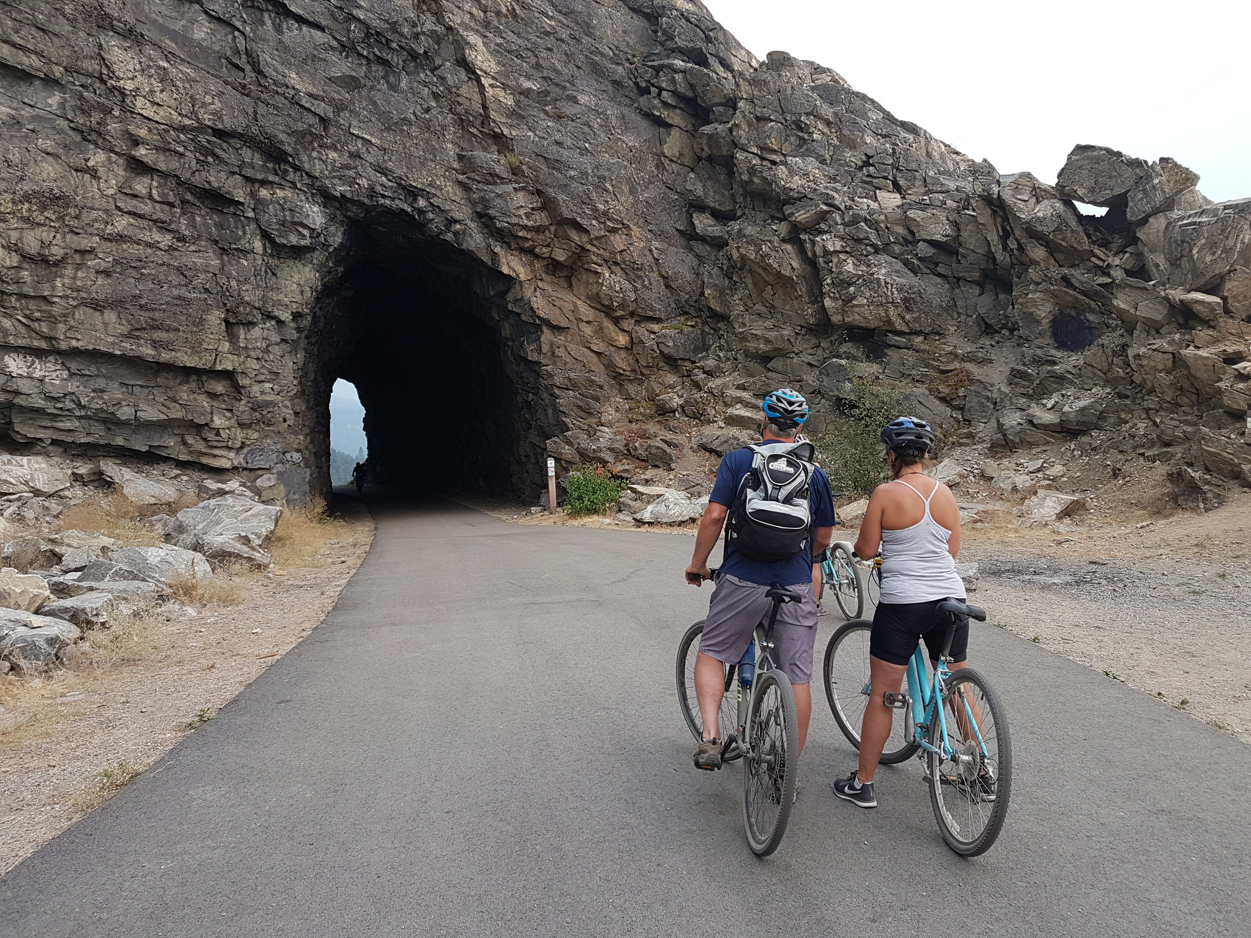 Enjoying the view at Okanagan Lake during our Okanagan Bike Tour