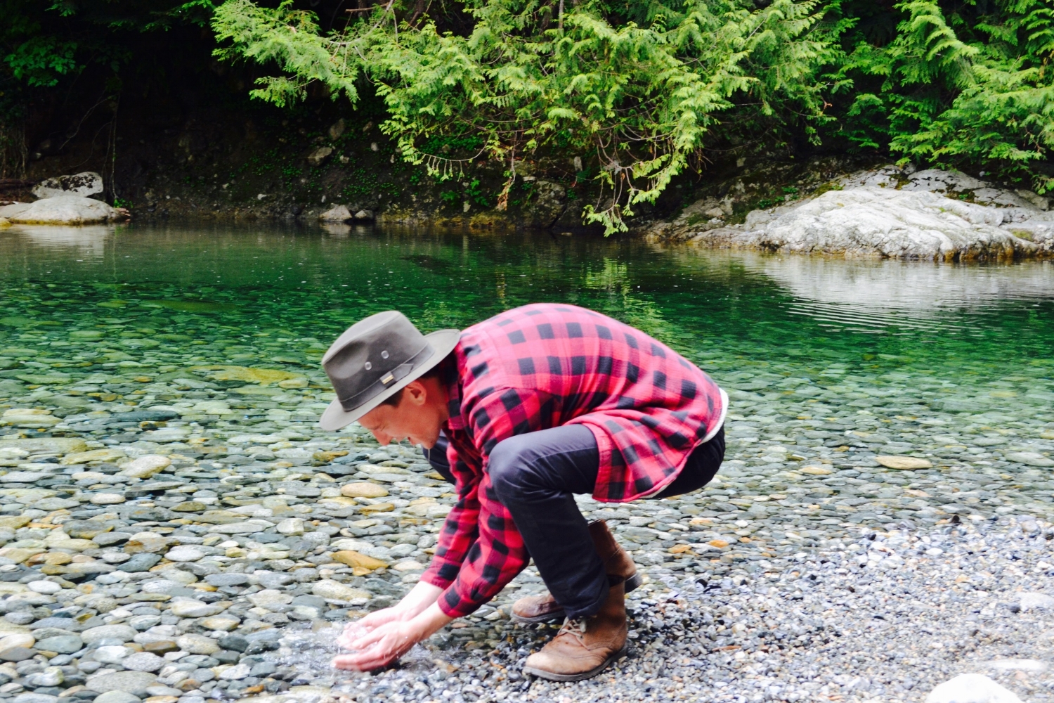 Refreshing cold water at 30 foot pool at Lynn Canyon during our one day bike and hike tour