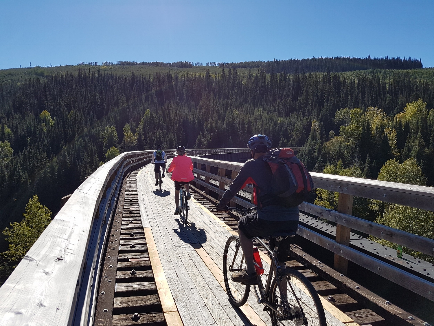 Cycling holiday at Myra Canyon on the KVR Trans Canada Trail