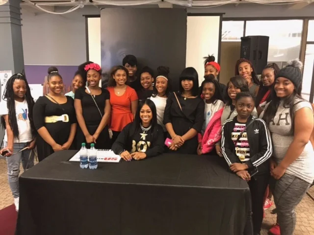 Celebrity Giving Pit-Stop: Rapper Trina speaks to Girls in Dallas,TX While on Tour