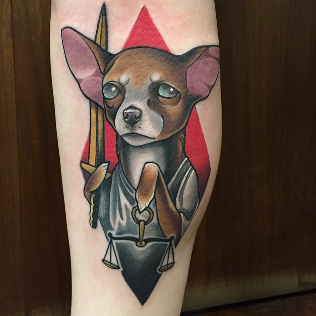 Blind justice chihuahua
