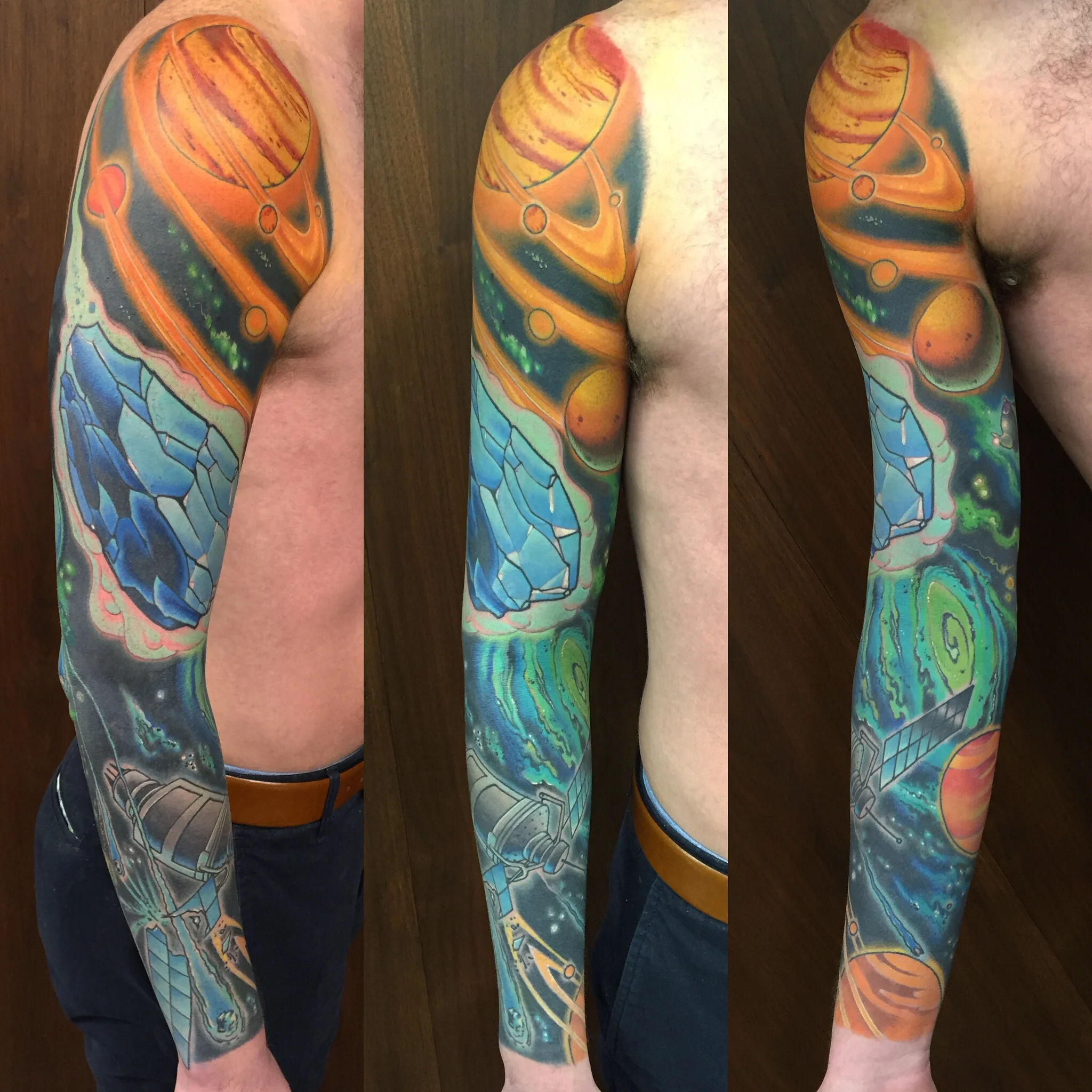 Outerspace color tattoo arm sleeve