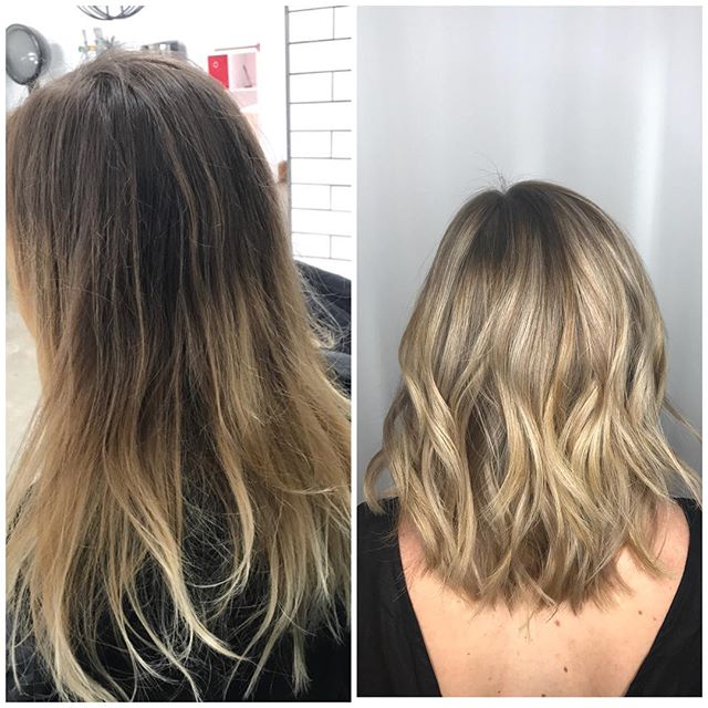 Makeover with balayage highlights and a new haircut!  Love those blondes!  #blondehair #makeover #lob #culvercity #goldwell