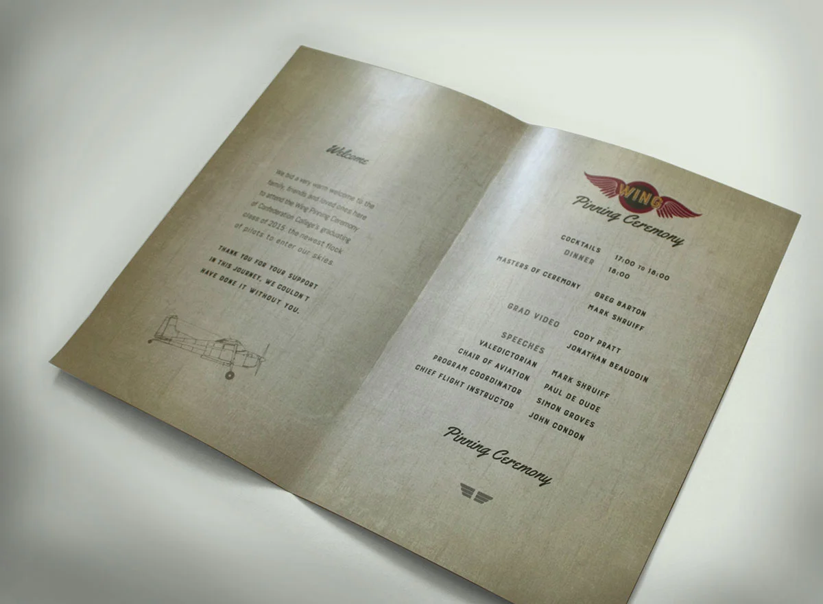 Opened Wing Pinning Event Program