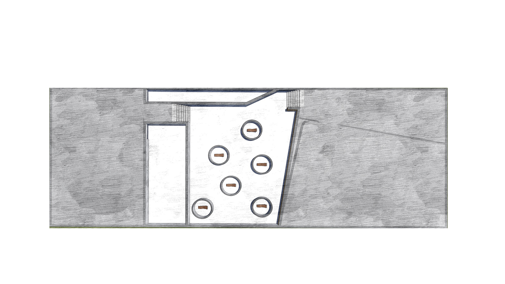 c) General open plan hot-desking area with lockers on each desk: our research revealed that many users in co-working environment feel tied to the desk to protect their precious items. d. Several focus/quiet studios for focused work. These studios will alternate between ‘plants and sunlight’ feel and cave-like essence.