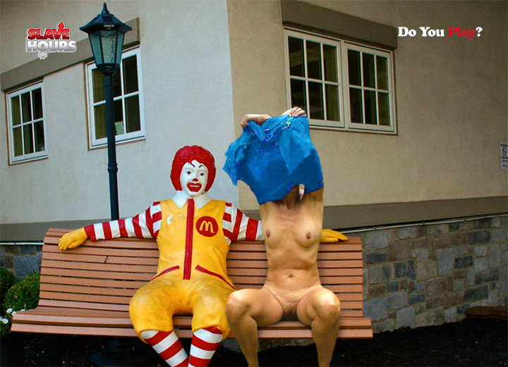 “Pose bare as you dare by a statue” task.  Have it your way!