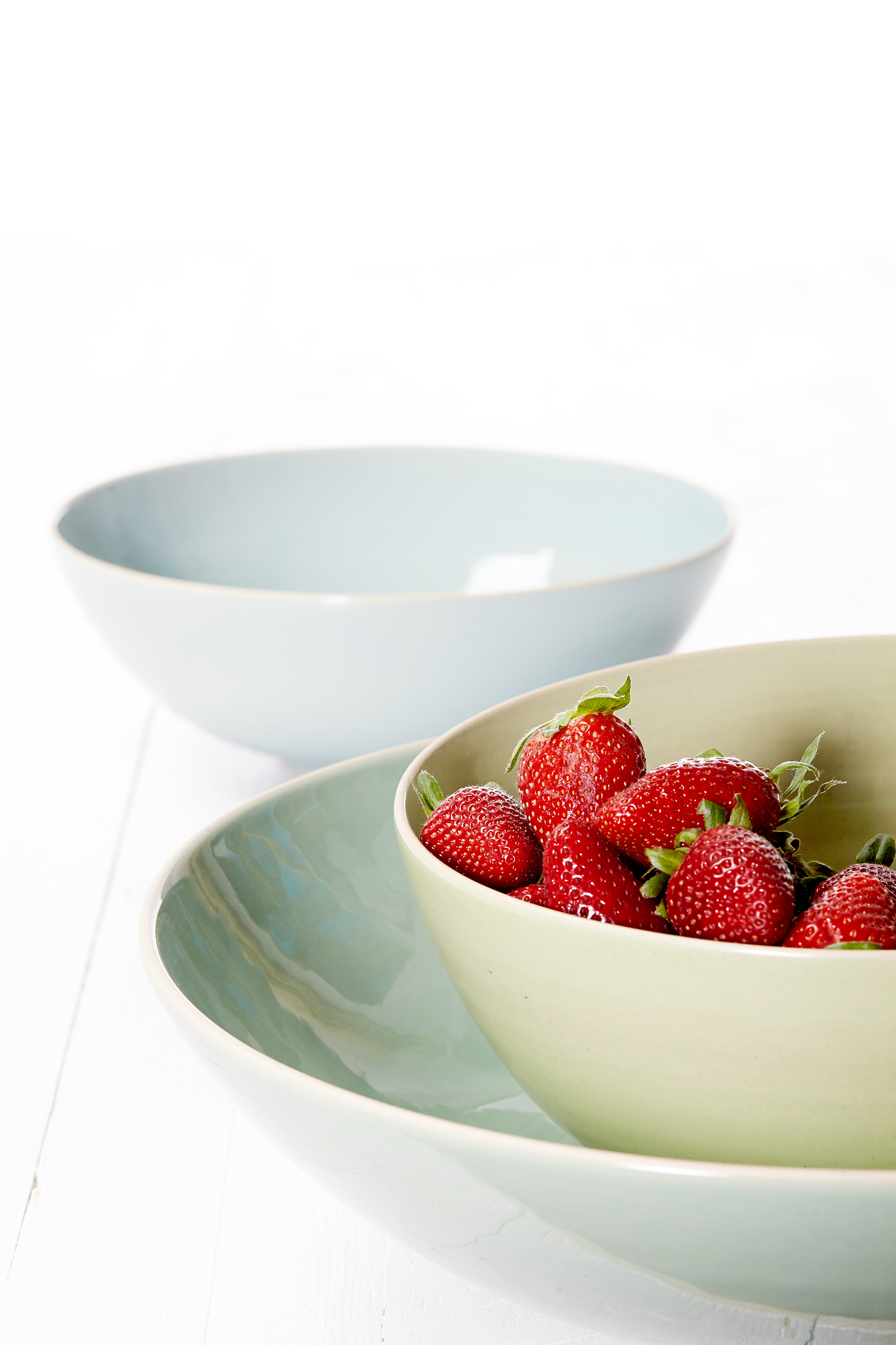 This is a plate with strawberries
