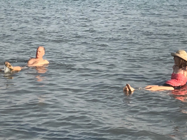 Burt Gutterman & Heidi Kiesler taking a float