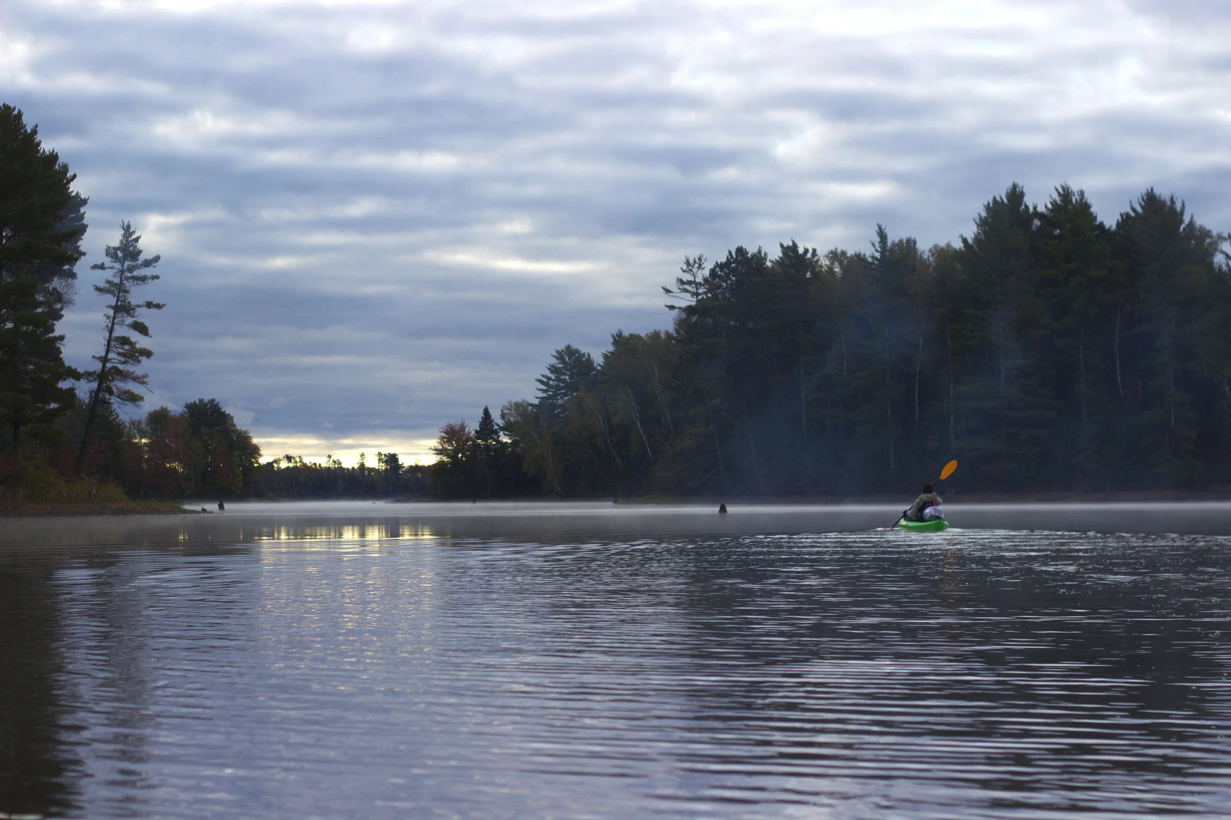 A few miles across the lake to the take out.