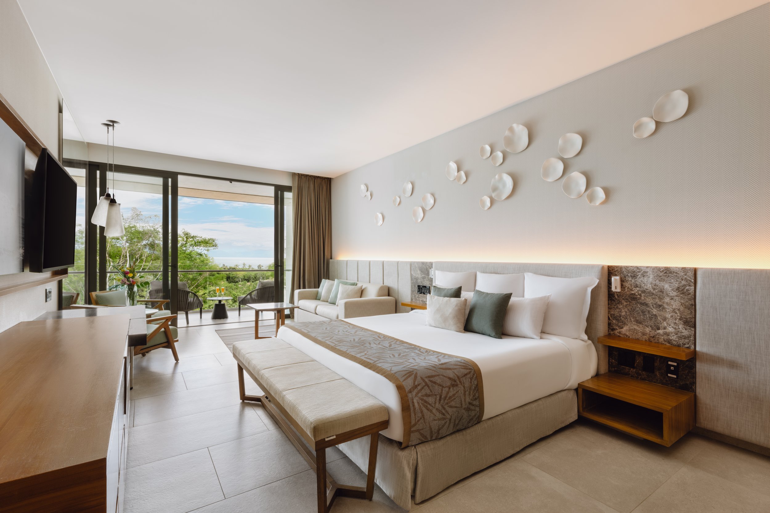 Luxury hotel lounge with sea view terrace, interior photography by David McConaghy