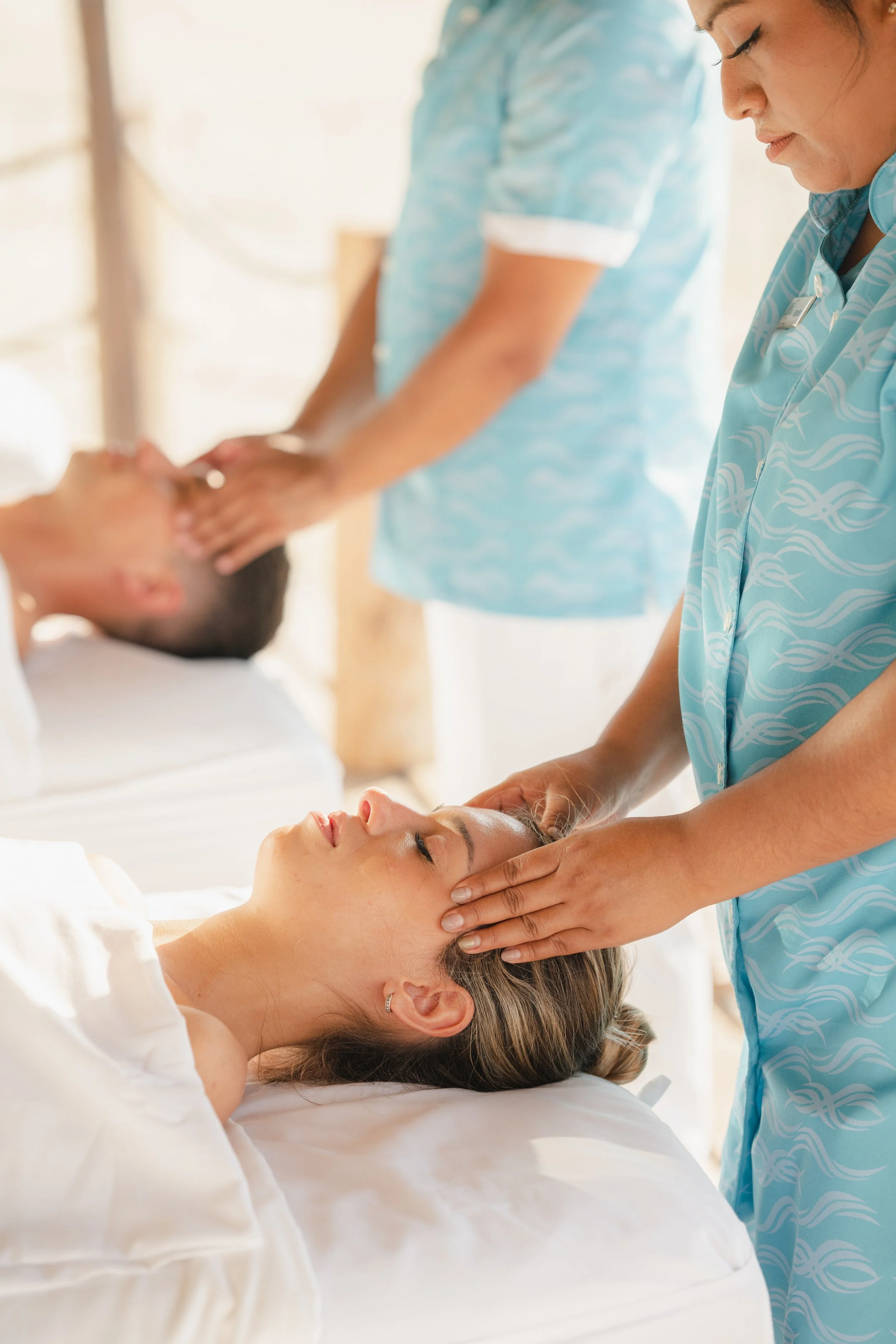 Facial treatment at luxury hotel spa, wellness photography by David McConaghy