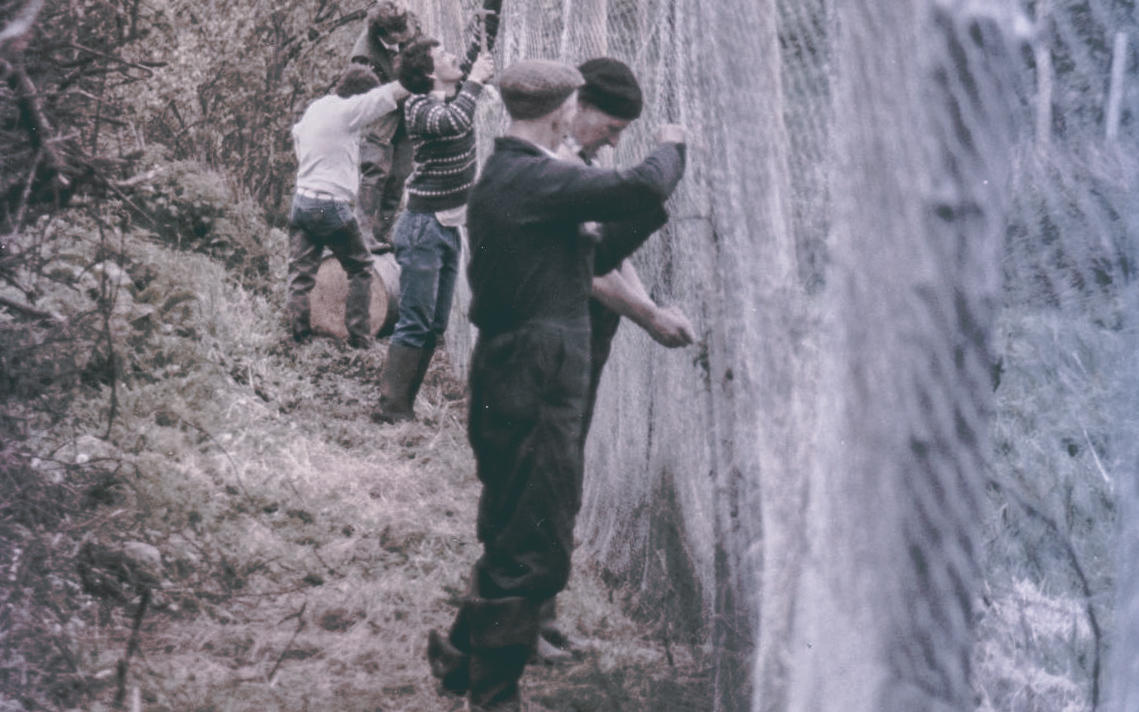 Starhack Farm wildfowl reserve - putting up fence on wetland area.jpg