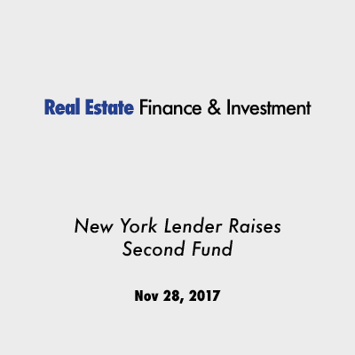 New York Lender Raises Second Fund