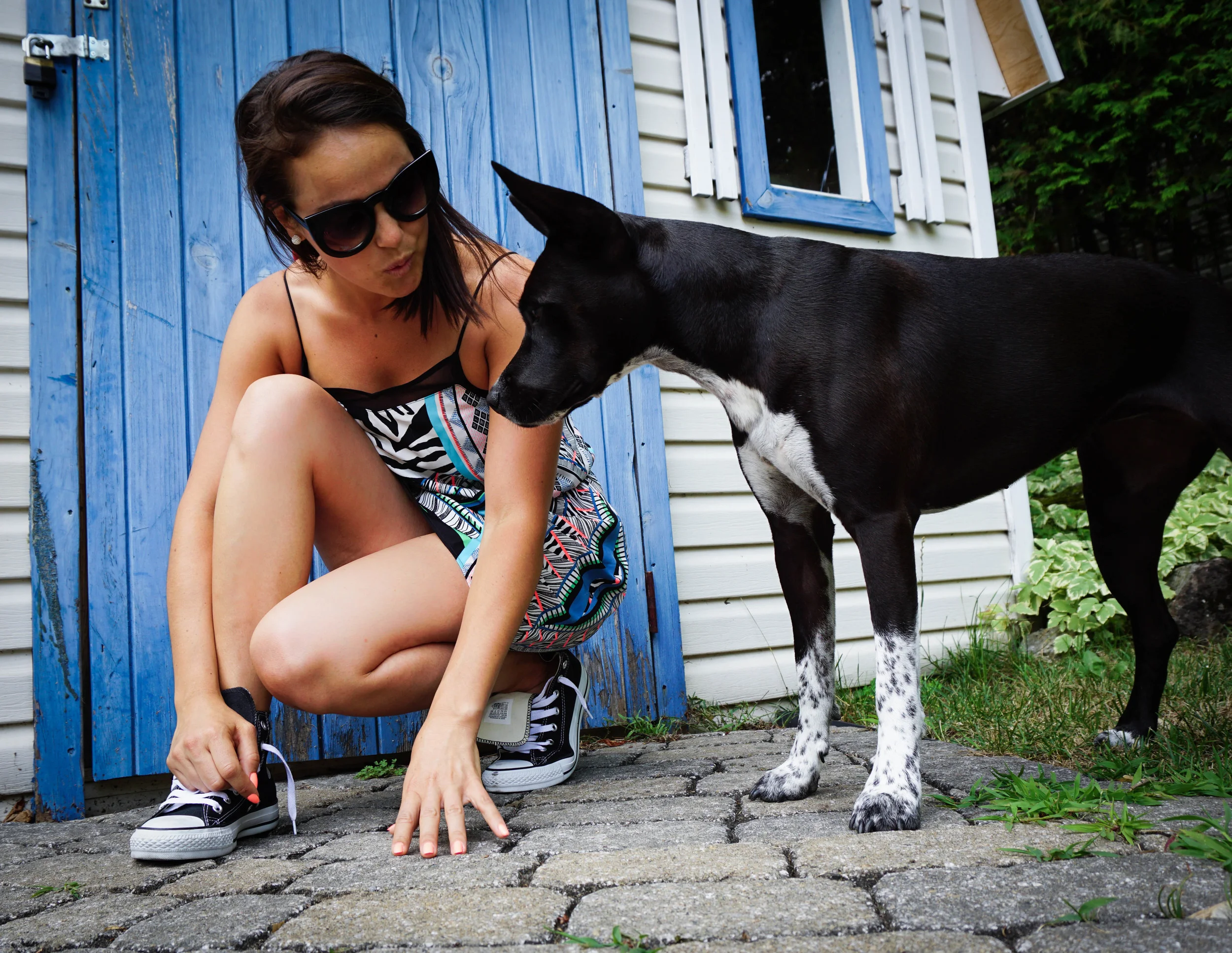 See how my right hand is? She for sure thinks I'm holding a treat hostage. 