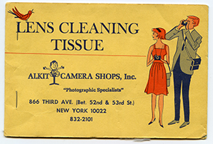 vintage alkit-branded promo lens cleaning tissue