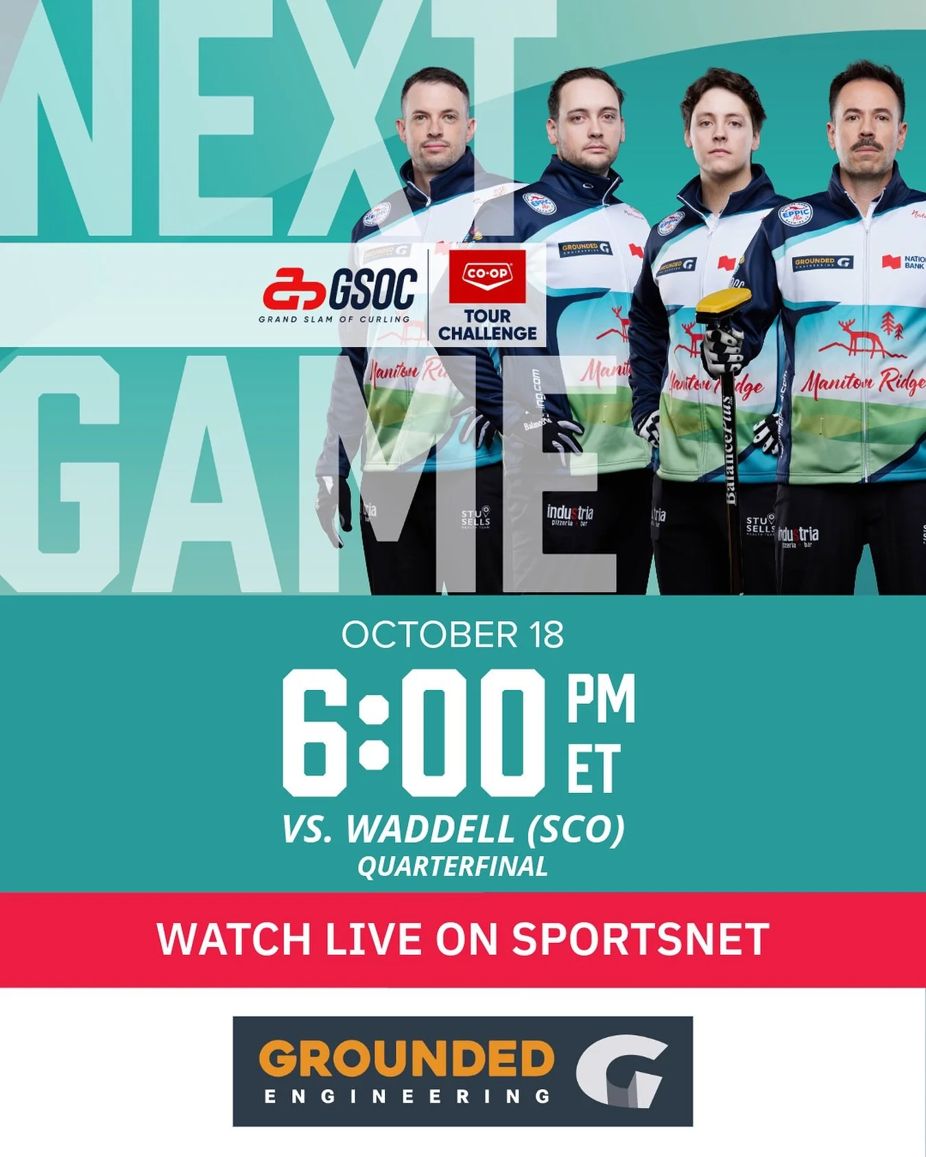 🚨LIVE QUARTERFINAL ACTION! 🥌 Check out sportsnet and rockchannel.com! 

#TeamEpping #GSOC #Determination