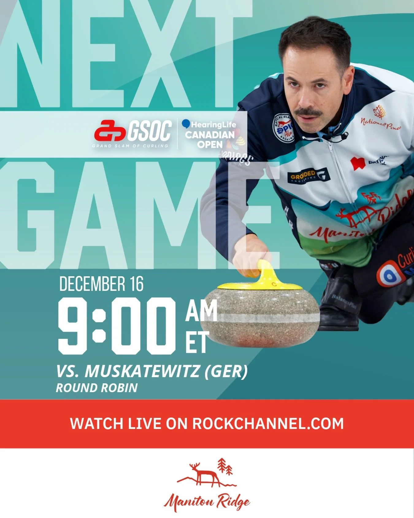 🚨 We&rsquo;re back on the ice this week in the HearingLife Canadian Open! Draw 1 streaming live on rockchannel.com! Check out all the action as we take on Team Muskatewitz! 💪🥌 #teamepping #gsoc #determination