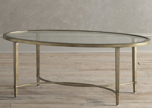 Gold Oval Coffe Table