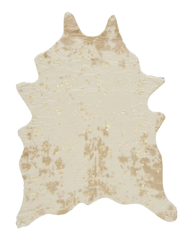 Gold Printed Faux Cowhide Area Rug