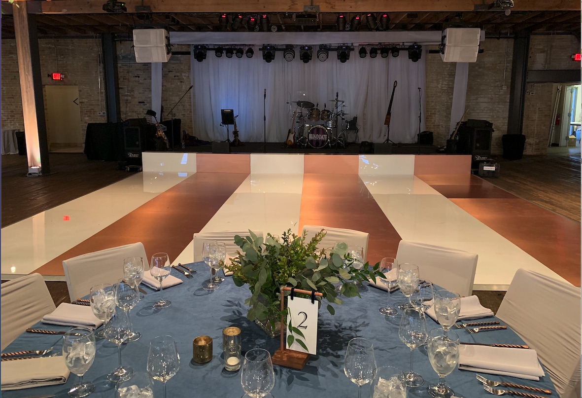 Copper / White Stripe Dance Floor